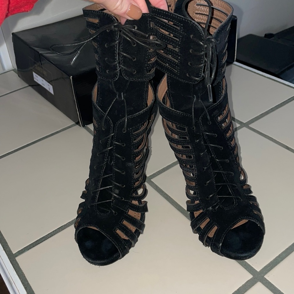 Women’s caged open toe heels